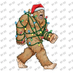Bigfoot Santa Christmas Tree Lights Xmas Sasquatch Toddler T-shirt -ThreadNest Store d.2526186692.25069008.s3.1 ffffff Wml6 800x800 1