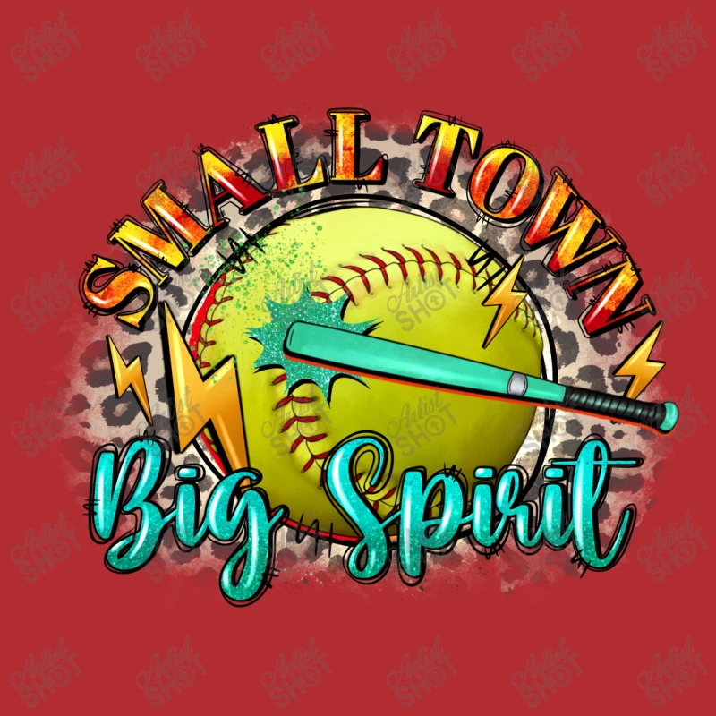 Small Town Big Spirit Softball Ladies Fitted T-Shirt 5 Small Town Big Spirit Softball Ladies Fitted T-Shirt - Image 5