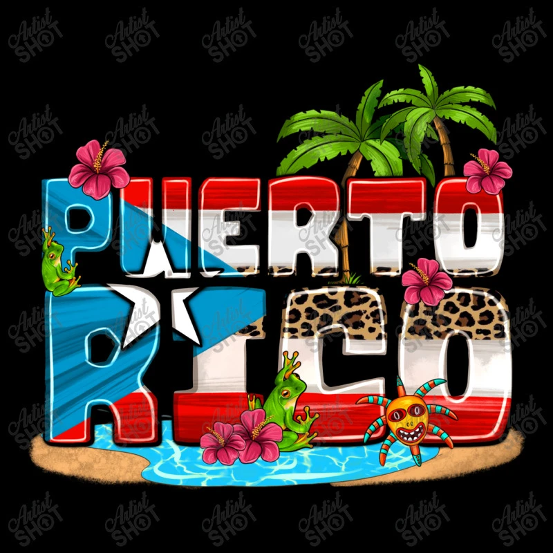 Puerto Rico And Flowers With Frog Adjustable Cap 3 Puerto Rico And Flowers With Frog Adjustable Cap - Image 3