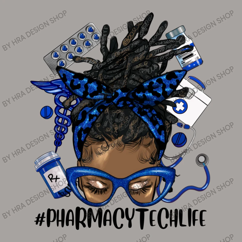 Afro Messy Bun Loc Hair Pharmacy Tech Life Racerback Tank 5 Afro Messy Bun Loc Hair Pharmacy Tech Life Racerback Tank - Image 5
