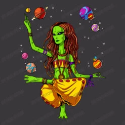 Hippie Alien Space Yoga Zen Meditation Ladies Curvy T-Shirt -ThreadNest Store d.2526641393.25079372.s3.1 39373a Um9iIFN0b3Jl 800x800 1