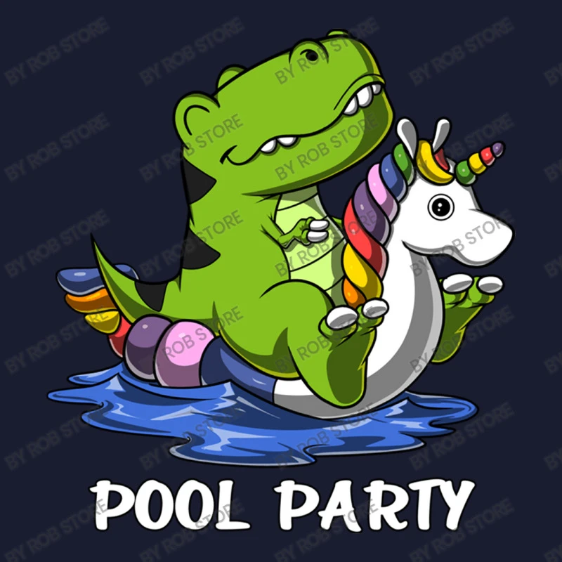 T Rex Dinosaur Riding Unicorn Float Pool Party Women's V-Neck T-Shirt 5 T Rex Dinosaur Riding Unicorn Float Pool Party Women's V-Neck T-Shirt - Image 5