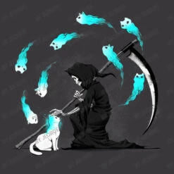 Recharging Death Cat 9 Lives Ladies Curvy T-Shirt -ThreadNest Store d.2526953206.25086666.s3.1 39373a SmVvcmdl 800x800 1