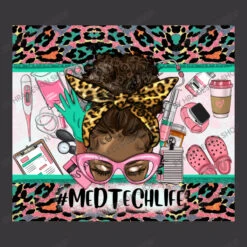 Afro Messy Bun Med Tech Life Ladies Curvy T-Shirt -ThreadNest Store d.2527104146.25097383.s3.1 39373a SFJBIERlc2lnbiBTaG9w 800x800 1