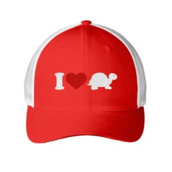 I Love Turtle Embroidery Embroidered Hat Embroidered Mesh Cap