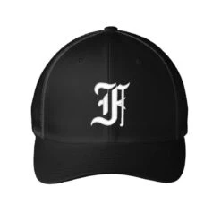 Old English Style Initial Letter F Embroidered Hat Embroidered Mesh Cap