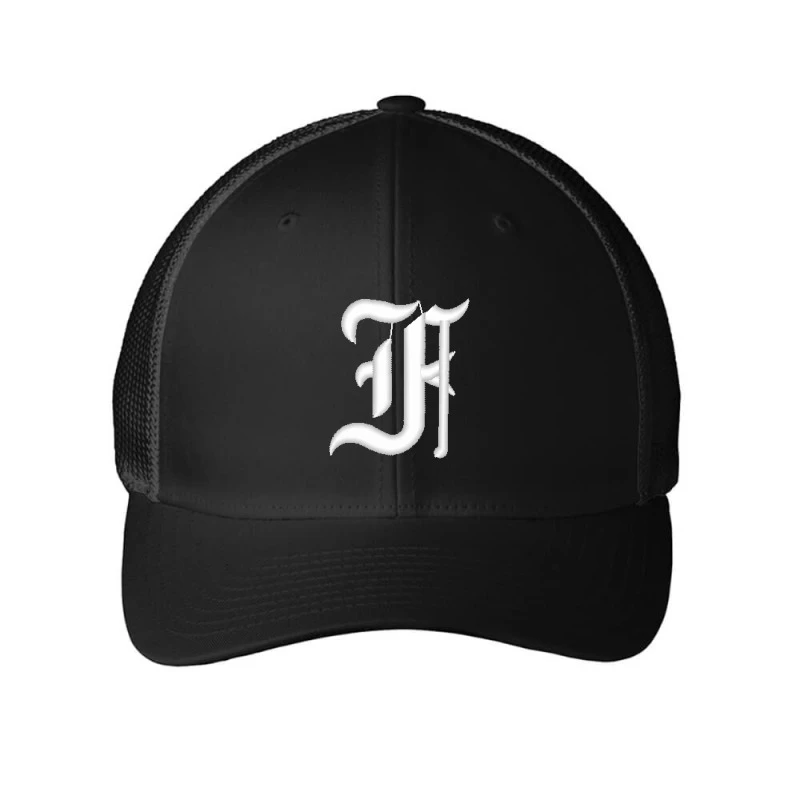 Old English Style Initial Letter F Embroidered Hat Embroidered Mesh Cap 1 Old English Style Initial Letter F Embroidered Hat Embroidered Mesh Cap