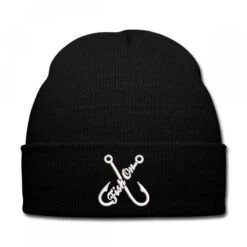 Fish On Embroidered Hat Knit Cap