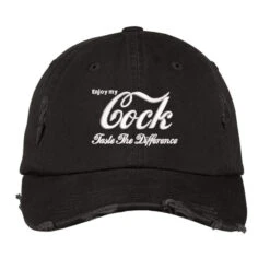 Enjoy My Cool Taste The Difference Embroidered Hat Distressed Cap