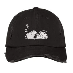 Lazy Dog Embroidered Hat Distressed Cap