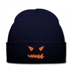 Devil Face Embroidered Hat Knit Cap