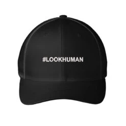 Look Human Embroidered Hat Embroidered Mesh Cap