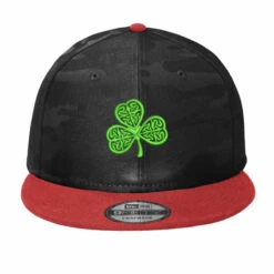 Green Leaf Embroidered Hat Camo Snapback
