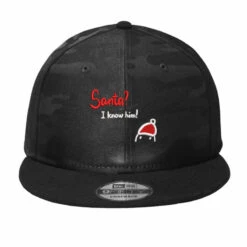 Santa Hat Embroidered Camo Snapback