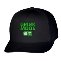 Drınk Mode On Embroidered Trucker Cap
