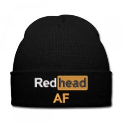 Red Head Af Embroidered Knit Cap