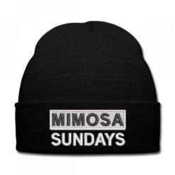 Mimosa Embroidered Hat Knit Cap