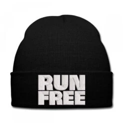 Run Free Embroidered Hat Knit Cap