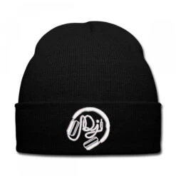 Dj Embroidered Hat Knit Cap
