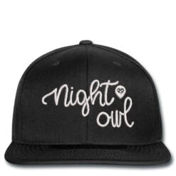 Night Owl Embroidered Hat Snapback