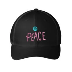 Peace Embroidered Hat Embroidered Mesh Cap