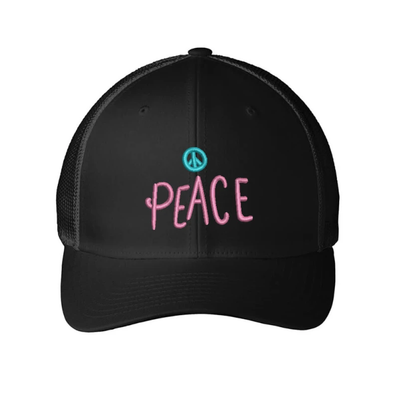 Peace Embroidered Hat Embroidered Mesh Cap 1 Peace Embroidered Hat Embroidered Mesh Cap