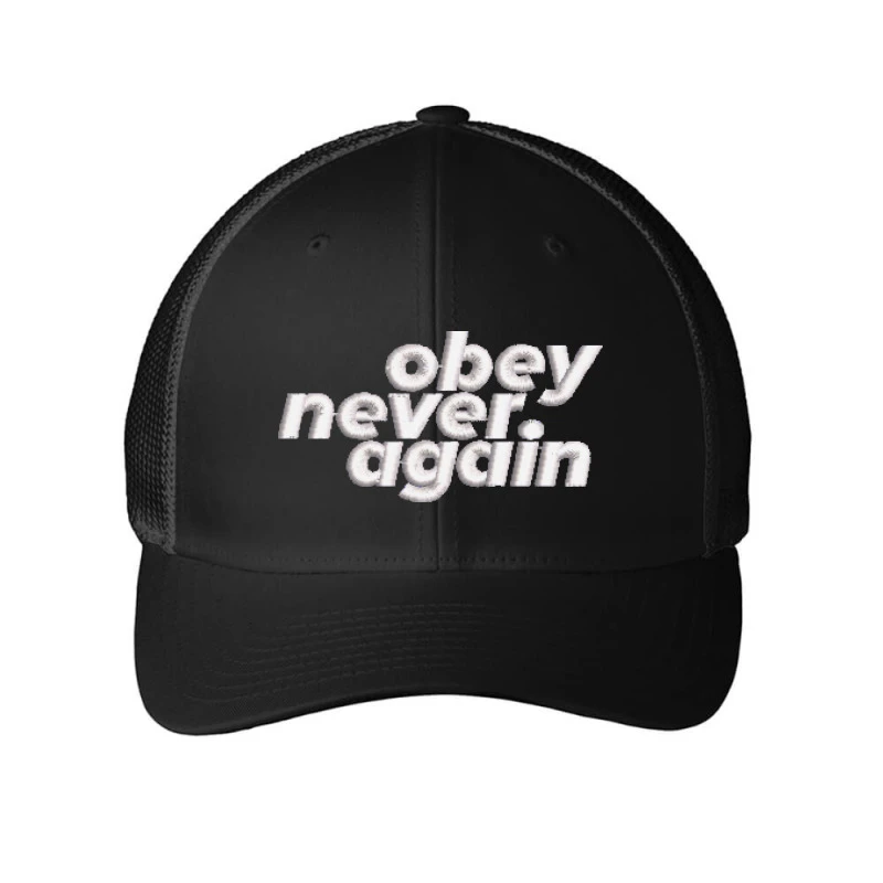 Obey Never Again Embroidered Hat Embroidered Mesh Cap 1 Obey Never Again Embroidered Hat Embroidered Mesh Cap