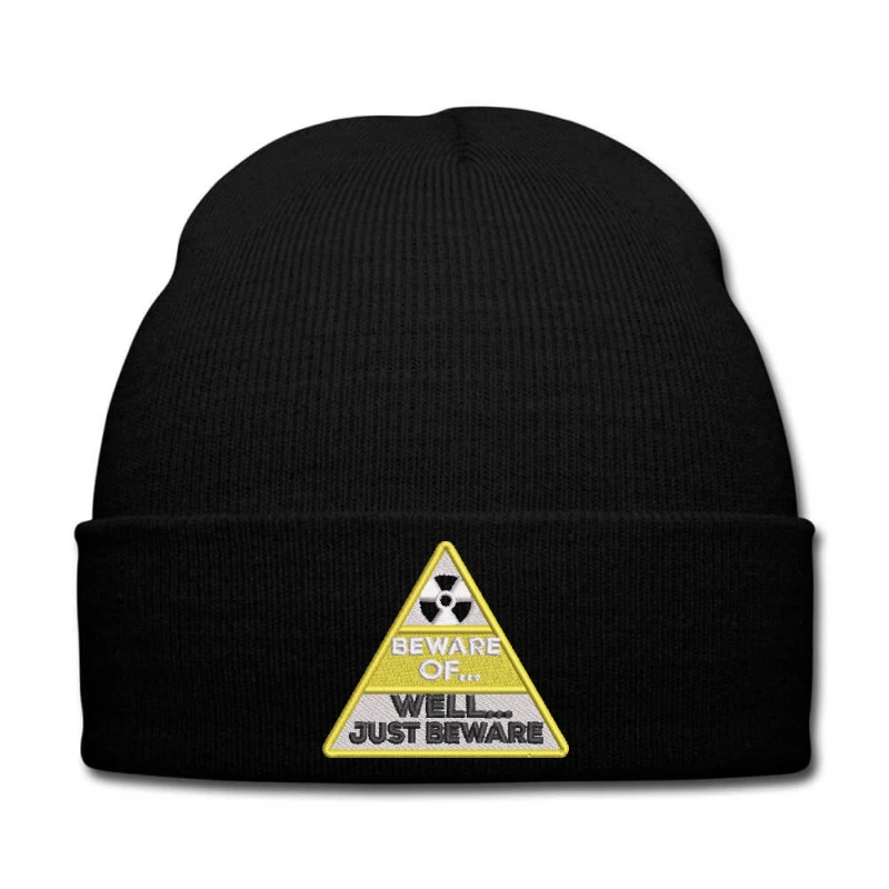 Beware Embroidered Hat Knit Cap 1 Beware Embroidered Hat Knit Cap