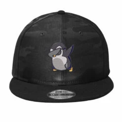 Penguin Embroidered Hat Camo Snapback