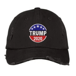 Trump 2020 Embroidered Hat Distressed Cap