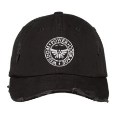 Power Embroidered Hat Distressed Cap