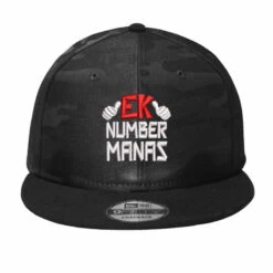 Ek Number Manas Embroidered Hat Camo Snapback