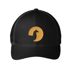 Camel Embroidered Hat Embroidered Mesh Cap