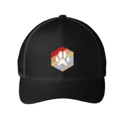 Paw Embroidered Hat Embroidered Mesh Cap