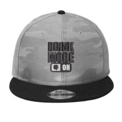 Drink Mode On Embroidered Hat Camo Snapback