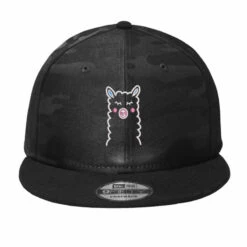 Kiti Face Embroidered Hat Camo Snapback