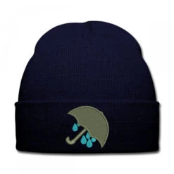 Umbrella Embroidered Hat Knit Cap