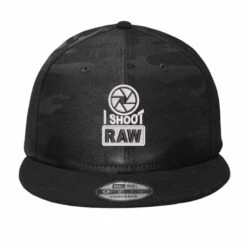 I Shoot Raw Embroidered Ha Camo Snapback