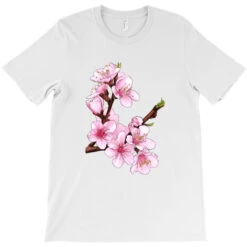 Peach Blossom Illustrations T-Shirt -ThreadNest Store pd.2510176350.24.24945595.s3.1 front white ffffff none x25.153y19.153 129.69406 800x800 1