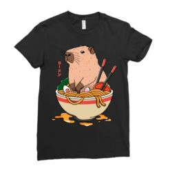 Capybara Ramen Ladies Fitted T-Shirt -ThreadNest Store pd.2522755752.36.25044117.s3.1 front black ffffff none x0y0 154 800x800 1