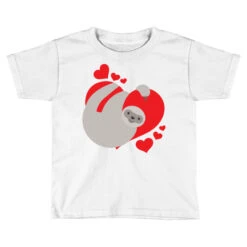 Cute Adorable Valentines Day Sloth Hugging Heart Toddler T-shirt