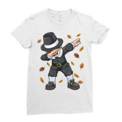Dabbing Pilgrim Boy Thanksgiving Day Funny Dab Boy Ladies Fitted T-Shirt -ThreadNest Store pd.2526164085.36.25063647.s3.1 front white ffffff none x0y0 154 800x800 1