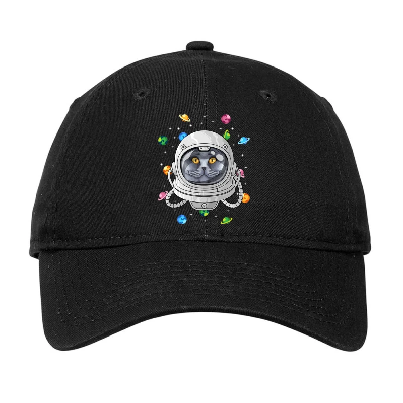 British Shorthair Astronaut Deep In Space Cosmic U Adjustable Cap 1 British Shorthair Astronaut Deep In Space Cosmic U Adjustable Cap