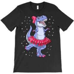 Ballerina Dinosaur T Rex Ballet Dancer Kids Girls T-Shirt -ThreadNest Store pd.2526193567.24.25069814.s3.1 front black ffffff none x0y0 180 800x800 1