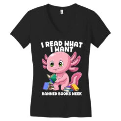 Axolotl Book I Read What I Want Bookworm Mexican S Women's V-Neck T-Shirt -ThreadNest Store pd.2526200316.72.25071328.s3.1 front black ffffff none x0y0 138 800x800 1