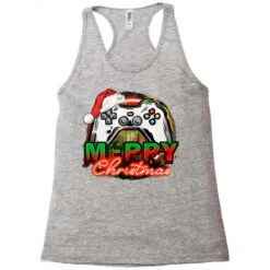 Gamer Merry Christmas Racerback Tank -ThreadNest Store pd.2526284647.45.25057747.s3.1 front grey ffffff none x0y0 144 800x800 1