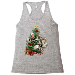 Festive Af Christmas Middle Finger Racerback Tank -ThreadNest Store pd.2526285919.45.25057743.s3.1 front grey ffffff none x8.5y0 127 800x800 1