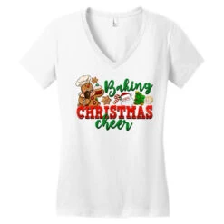 Baking Christmas Cheer Women's V-Neck T-Shirt -ThreadNest Store pd.2526318316.72.25057636.s3.1 front white ffffff none x0y0 138 800x800 1