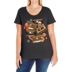 Christmas Wishes & Gingerbread Kisses Ladies Curvy T-Shirt