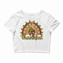 Turkey Rainbow Thankful Thanksgiving Crop Top
